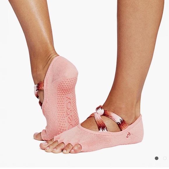 NWT ToeSox Women’s Ivy Half Toe Grip Socks in Tinder - Picture 1 of 5